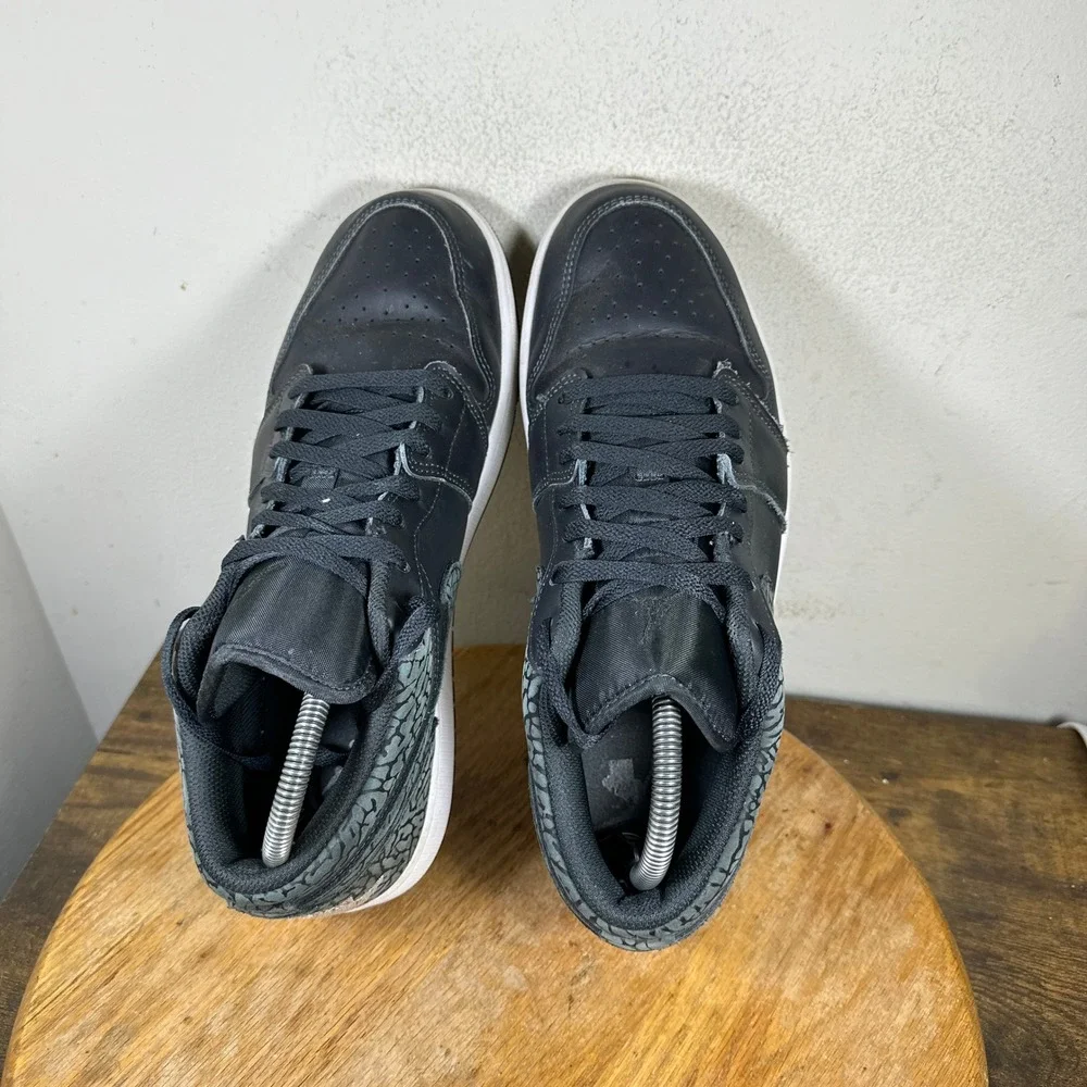 Nike Air Jordan 1 Low SE Elephant Print Black Grey FB9907-001 Mens Size 10.5